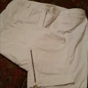 Michael Kors white zipper pants